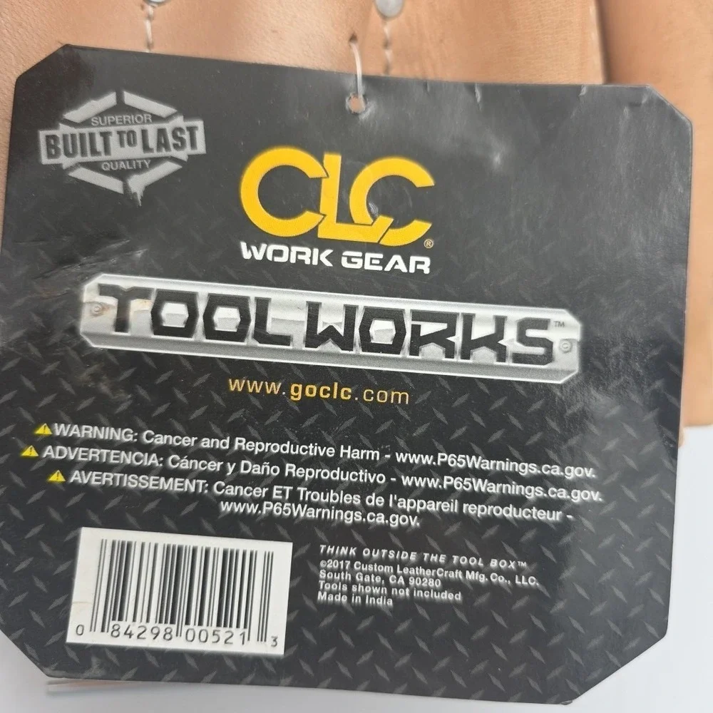Clc Work Gear 521 Tool Pouch, Tool Pouch, Tan, Leather, 8 Pockets
